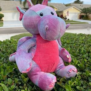 Plush Dragon Toy - Pink and Red NWT
